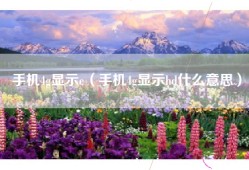 手机4g显示e（手机4g显示hd什么意思）