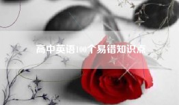 高中英语100个易错知识点