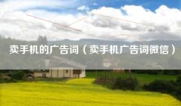卖手机的广告词（卖手机广告词微信）