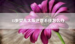 15岁女儿太叛逆管不住怎么办