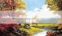 ebayShopeeerp表格上传产品(ebayShopeeerp详情视频)