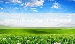 这里告诉你一点资讯GP广告如何投放