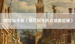 黑灯玩手机（黑灯玩手机会加重近视）