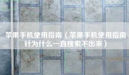 苹果手机使用指南（苹果手机使用指南针为什么一直搜索不出来）