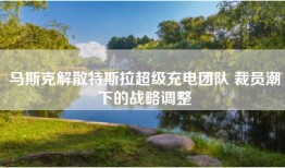 马斯克解散特斯拉超级充电团队 裁员潮下的战略调整
