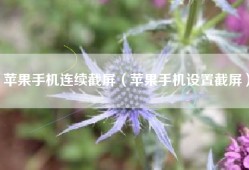 苹果手机连续截屏（苹果手机设置截屏）