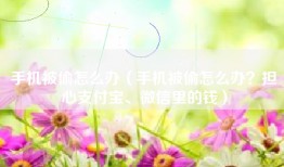 手机被偷怎么办（手机被偷怎么办？担心支付宝、微信里的钱）