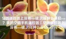 空调遥控器上没有eco键,这样肿么开启eco？美的空调手机遥控器「空调遥控器上没有eco键,这样肿么开启eco？」